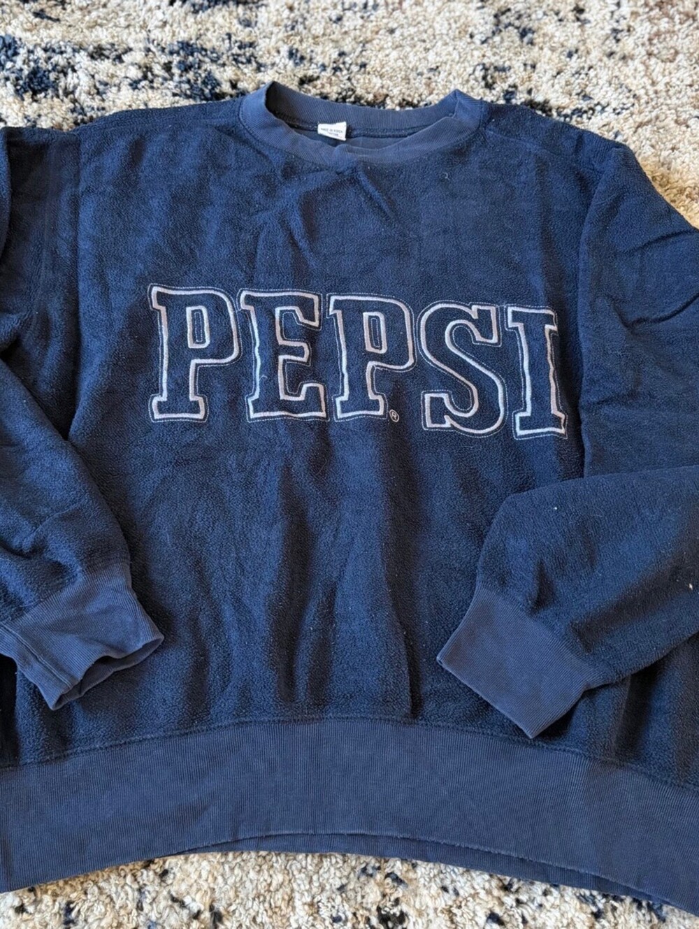 Vintage Pepsi Navy Varsity Letter Crewneck Sweatshirt M